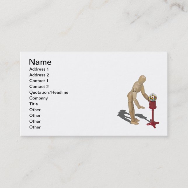 Carte De Visite Obtention de Gumball du distributeur (Devant)