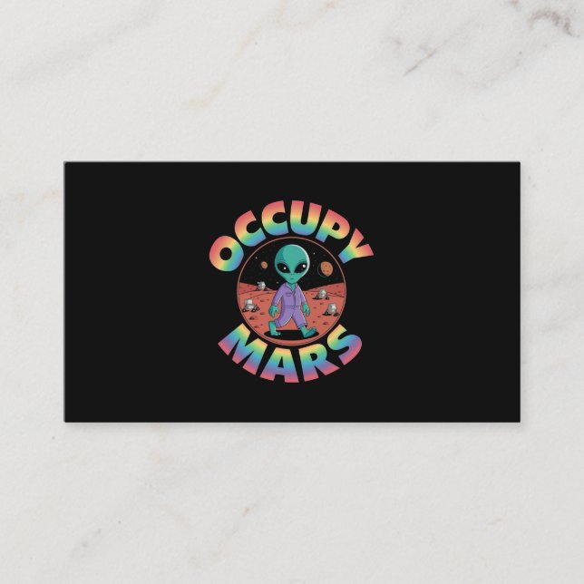 Carte De Visite Occupy Mars : Explorez l'espace avec Falcon 9 & El (Devant)
