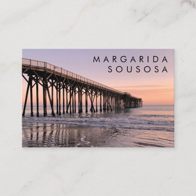 Carte De Visite Ocean Beach Pier Sunset Photo Voyage Tourisme (Devant)