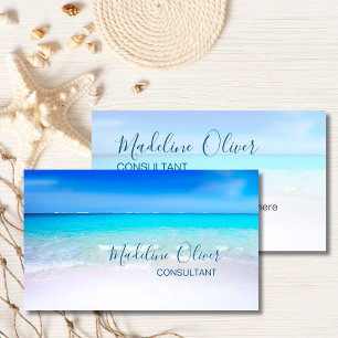 Carte De Visite Ocean Beach Sea Travel Aqua Blue élégant