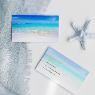 Carte De Visite Ocean Beach Sea Travel Aqua Blue Modern