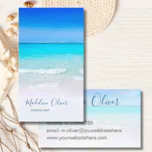 Carte De Visite Ocean Beach Sea Travel Spa Aqua Blue élégant