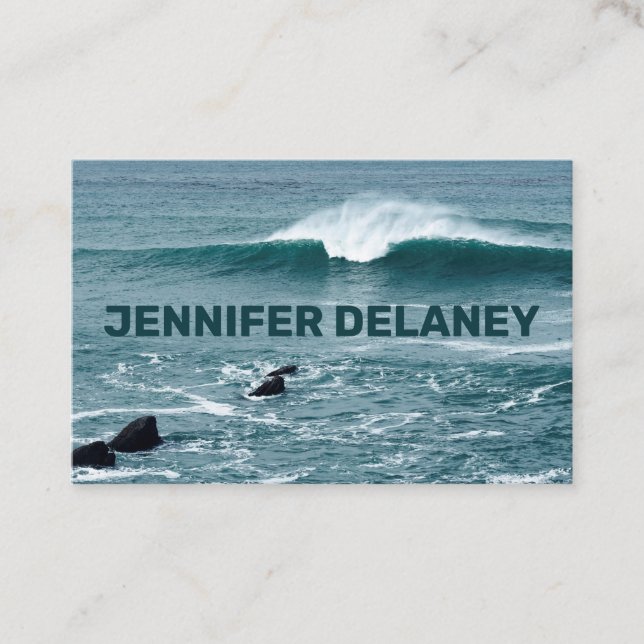 Carte De Visite Ocean Beach Waves Sea Blue Photo Voyage Turquoise (Devant)