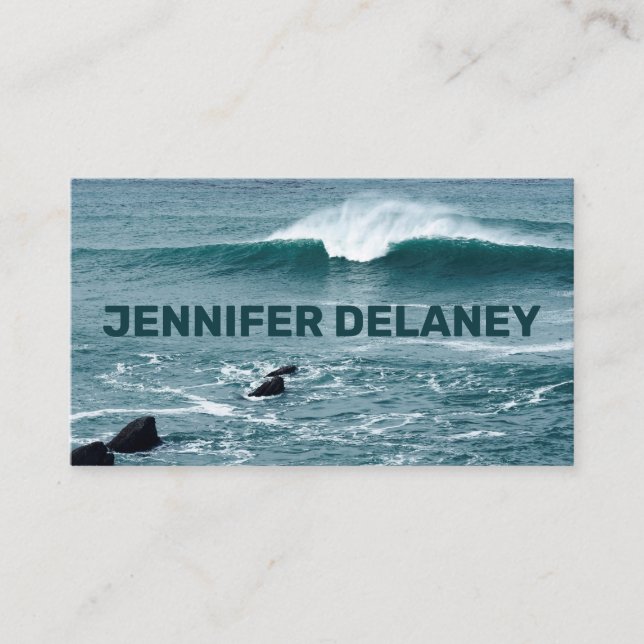 Carte De Visite Ocean Beach Waves Sea Blue Photo Voyage Turquoise (Devant)