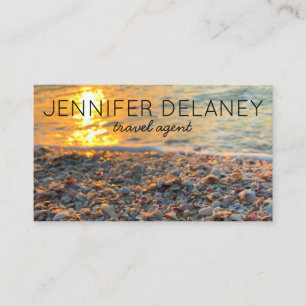 Carte De Visite Ocean Beach Waves Sunset Seashs Photo Travel 