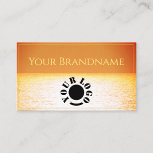 Carte De Visite Ocean Orange Yellow Ombre Sunset Logo personnalisé