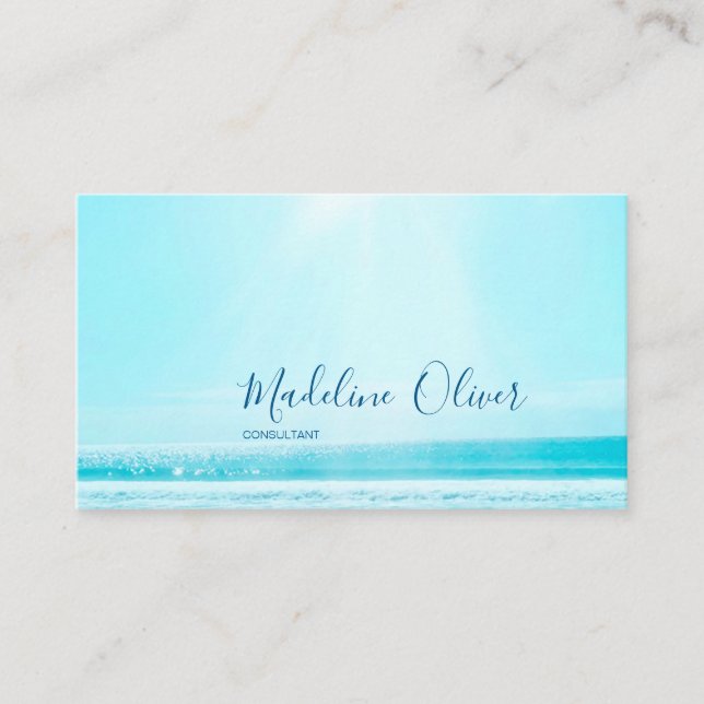 Carte De Visite Ocean Sea Travel Blue Modern Professional (Devant)