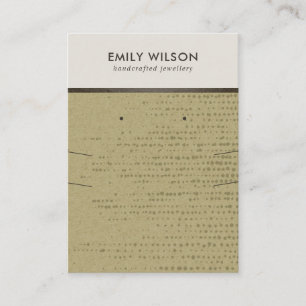 CARTE DE VISITE OCHRE KRAFT WHITE DOTS NECKLACE EARRING AFFICHE