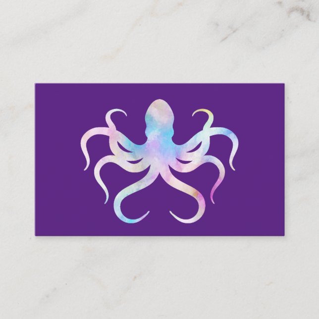 Carte De Visite Octopus aquarelle (Devant)