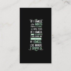 Carte De Visite Odeur de cheval Cheval Cheval Équitation Humour éq