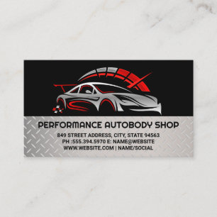 Carte De Visite Odomètre Voiture de course de rue Logo automat