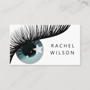 Carte De Visite oeil avec étoiles entraîneur maquillage artiste 