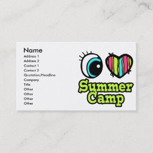 Carte De Visite Œil brillant cœur j'aime le camp d'été
