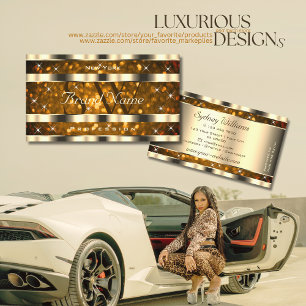 Carte De Visite Oeil Capture Or Orange Parties scintillant Étoiles