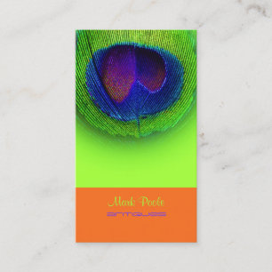 Carte De Visite Oeil/cobalt de paon de PixDezines+vert de néon