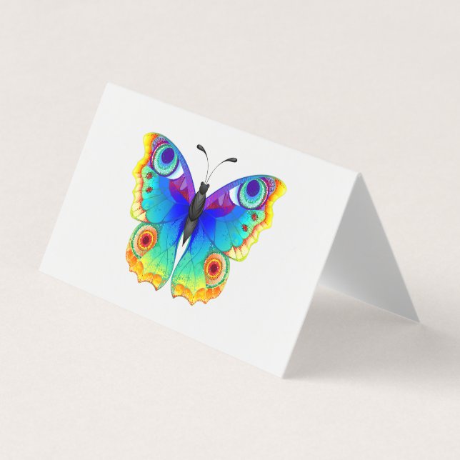 Carte De Visite Oeil de paon arc-en-ciel (Devant)