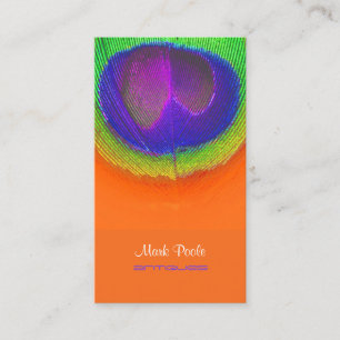 Carte De Visite Œil de paon PixDezines/cobalt+émeraude
