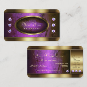 Carte De Visite OEil d'or avec marbre pourpre et diamants