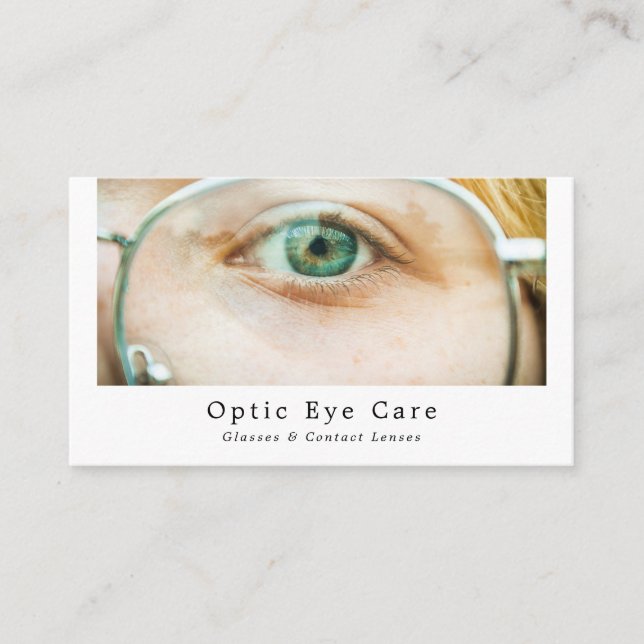 Carte De Visite Oeil Vert, Opticien, Praticien Technique (Devant)