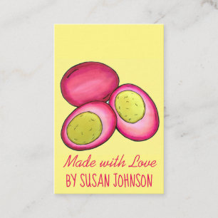 Carte De Visite Oeufs De betterave rouge cuits à l'étouffée, canal