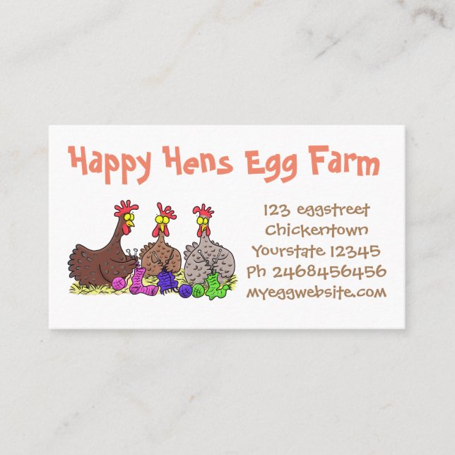 Carte De Visite OEufs de dessin animé de poulets amusants à vendre (Devant)