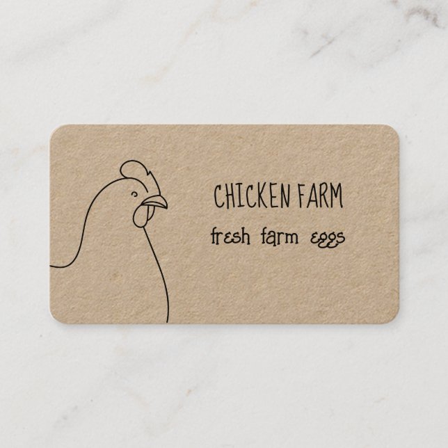 Carte De Visite Oeufs De Ferme Frais Poulet Bio Hen (Devant)