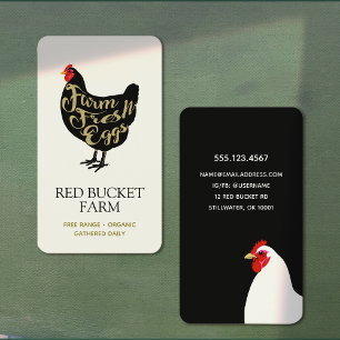 Carte De Visite Oeufs de poulet frais de ferme Rétro