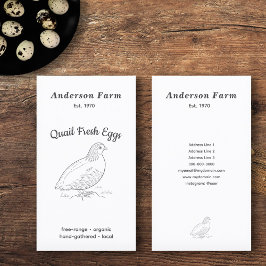 Carte De Visite OEufs De Quail De Ferme Fraîches Simple Verticaux