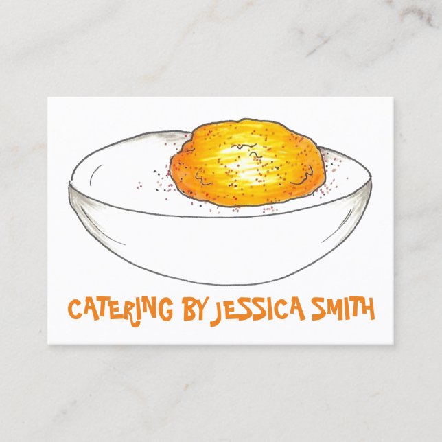 Carte De Visite Oeufs Devilés Chef Restauration Traiteur Cuisinier (Devant)