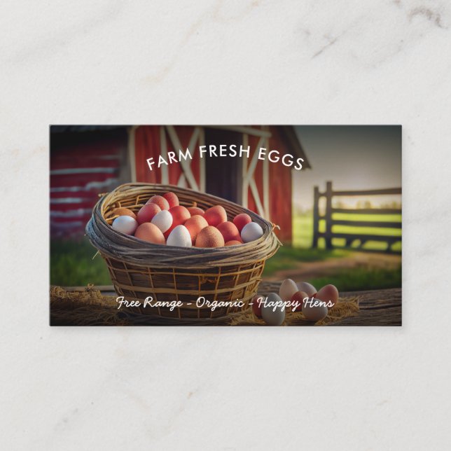 Carte De Visite OEufs frais de ferme modernes OEuf de poulet (Devant)