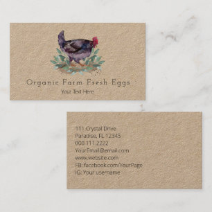 Carte De Visite Œufs frais de la ferme familiale Poulets Jardinage