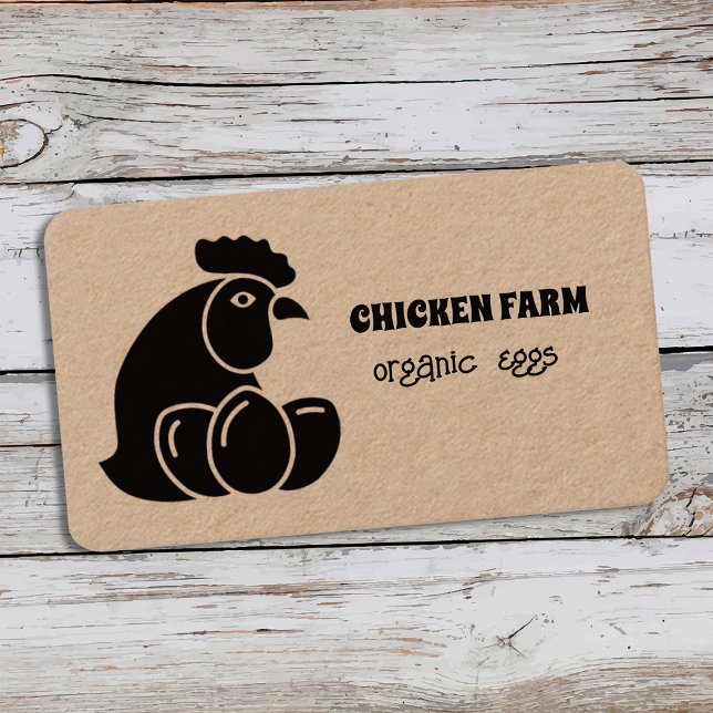 Carte De Visite Oeufs Frais Poulet Bio Hen Farm (Fresh Eggs Business Cards - Craft Paper)