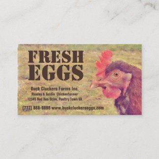 Carte De Visite Oeufs frais - poulet rouge de couche de poule