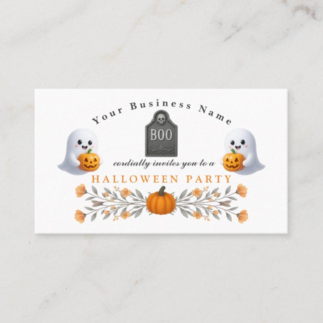Carte De Visite Office éffrayant Halloween Party Essentials (Devant)