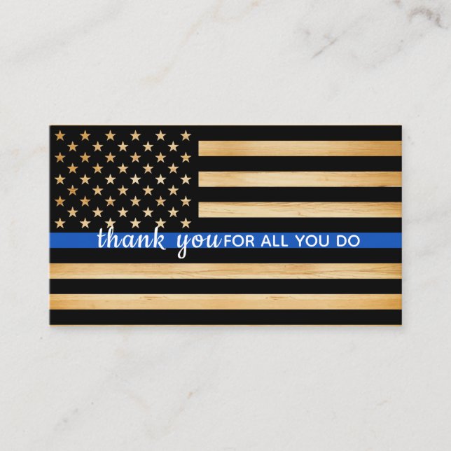 Carte De Visite Officier de police Appréciation Merci du drapeau r (Devant)