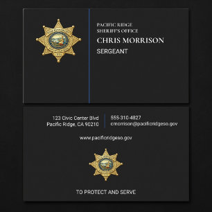 Carte De Visite Officier de police Sergent Police Application de l