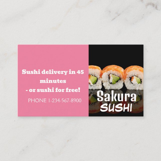 Carte De Visite Offre de remise de livraison de sushi (Devant)