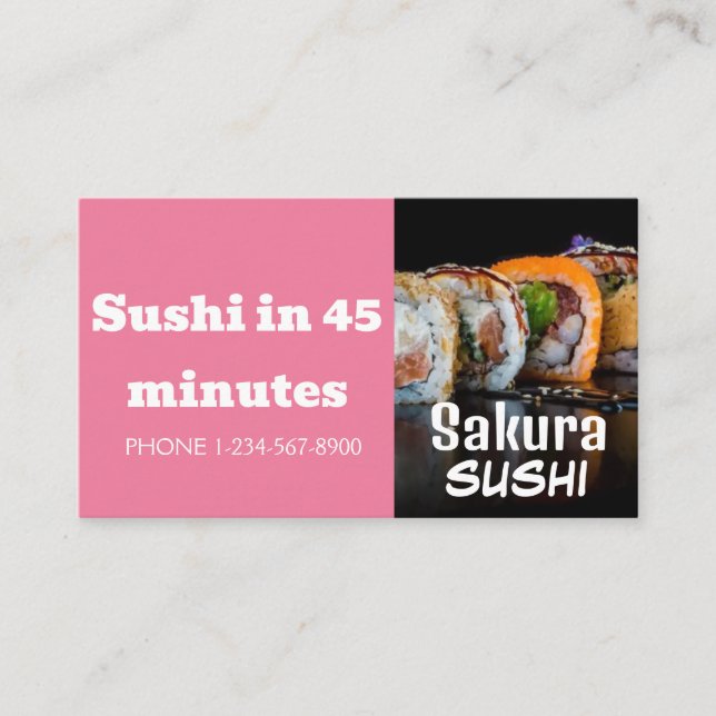 Carte De Visite Offre de remise de livraison de sushi (Devant)