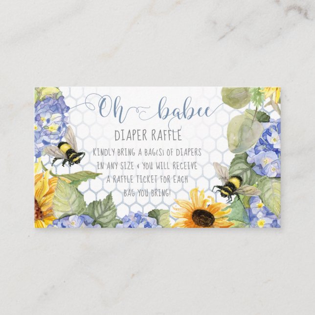 Carte De Visite Oh Babee Bumblebee Tournesol Baby Diaper Raffle (Devant)