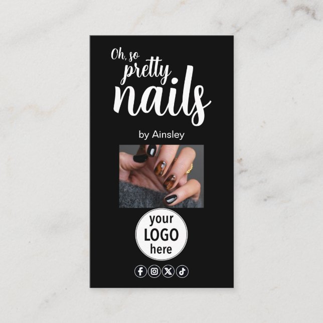 Carte De Visite Oh So Pretty Nails Logo QR Code Social (Devant)