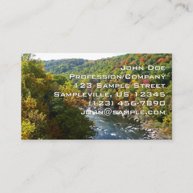 Carte De Visite Ohiopyle River à l'automne II Pennsylvanie Automne (Devant)