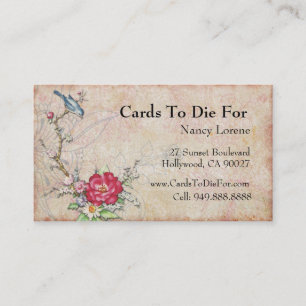 Carte De Visite Oiseau bleu sur une branche