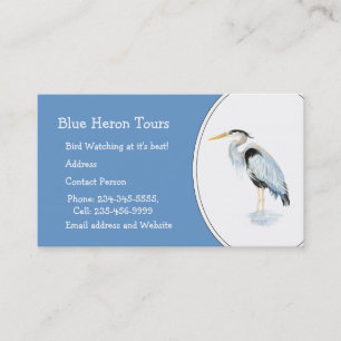 Carte De Visite Oiseau fait sur commande de héron de grand bleu