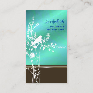 Carte De Visite Oiseau rétro sur une branche