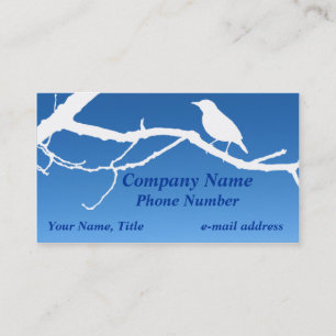 Carte De Visite Oiseau sur la branche blanche