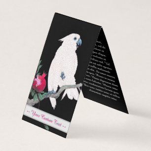 Carte De Visite Oiseau tropical de perroquet blanc Cool japonais