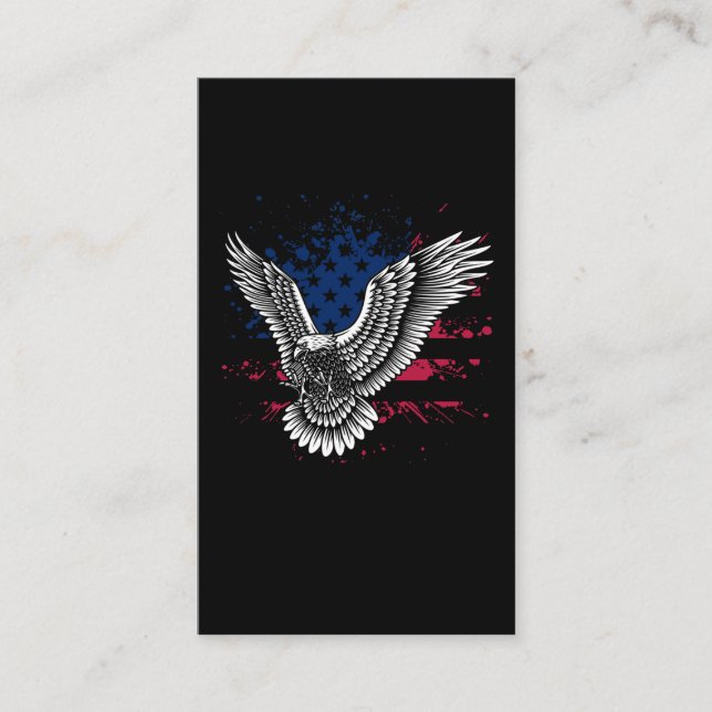 Carte De Visite Oiseau volant patriotique Drapeau américain Aigle (Devant)
