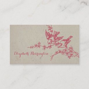 Carte De Visite Oiseaux du cru 2 dans l'arbre