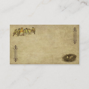 Carte De Visite Oiseaux Élégants Et Artistiques Et Nid-Carte de vi