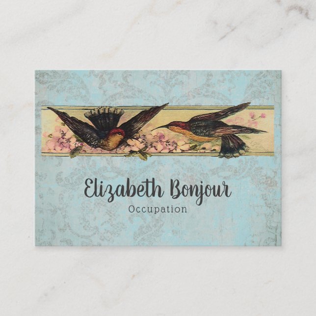 Carte De Visite Oiseaux - OPTIONS PAPIER, COULEUR ET TAILLE - Gran (Devant)